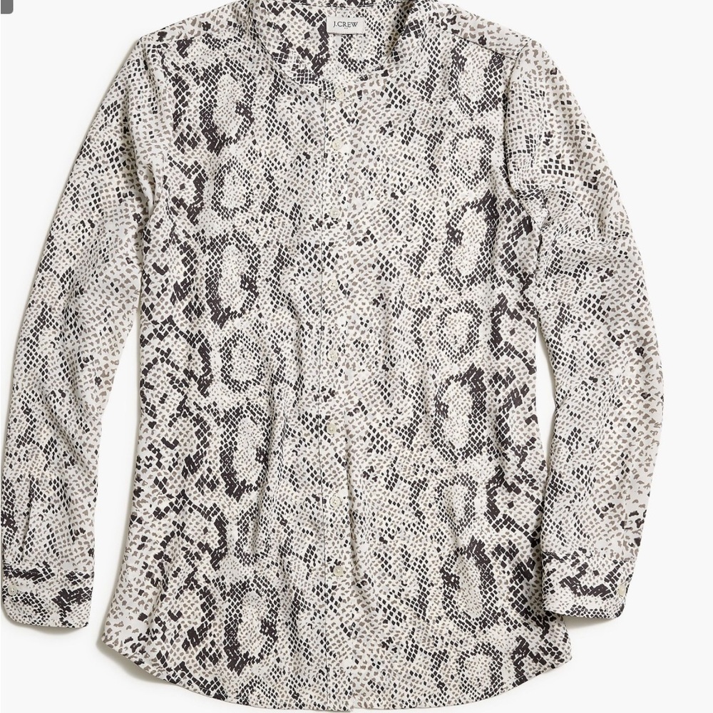 J.Crew Factory Snakeskin Button Up Top size L
